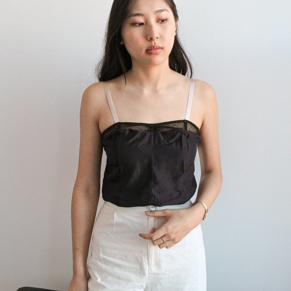 Mesh Tank with Contrast Straps